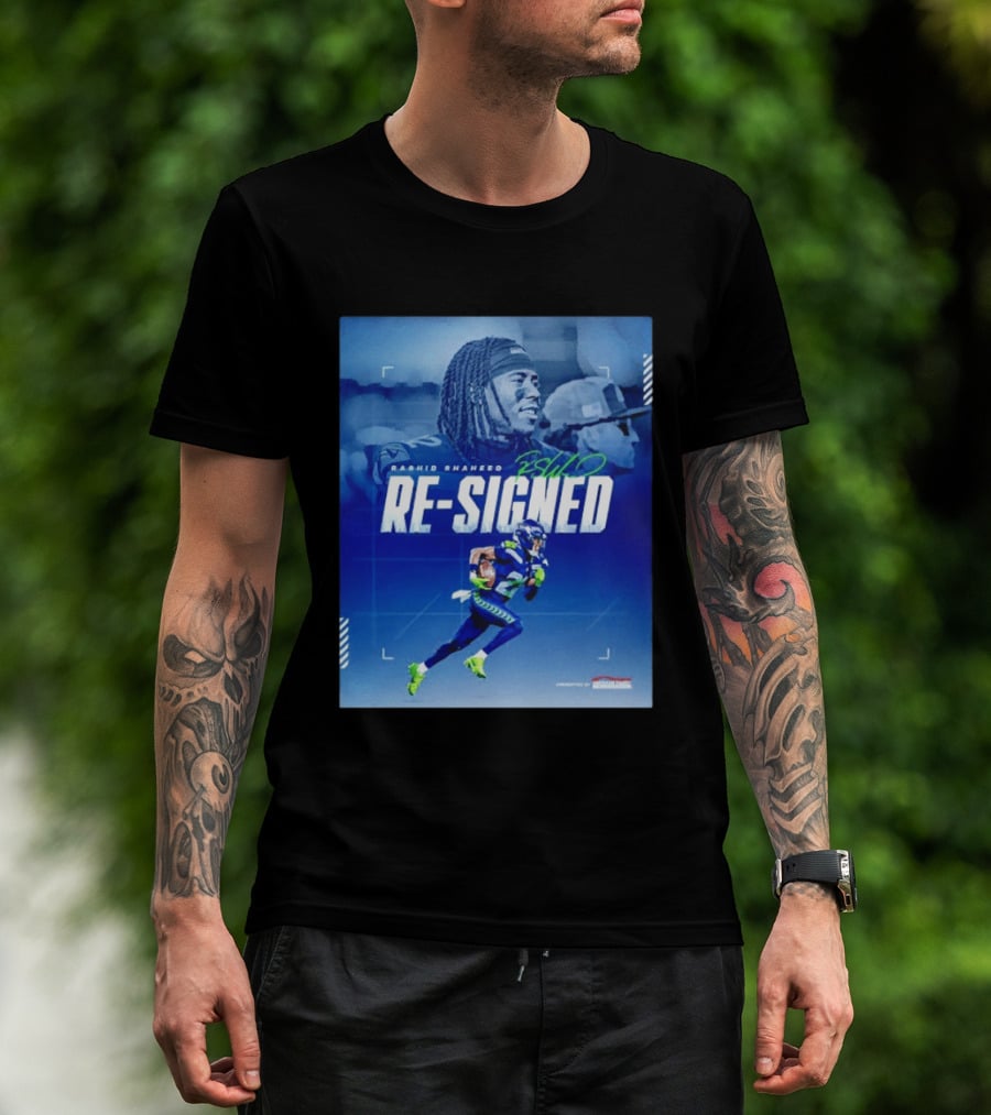 Rashid Shaheed Re Signed Seattle Seahawks NFL Swoosh T-Shirt