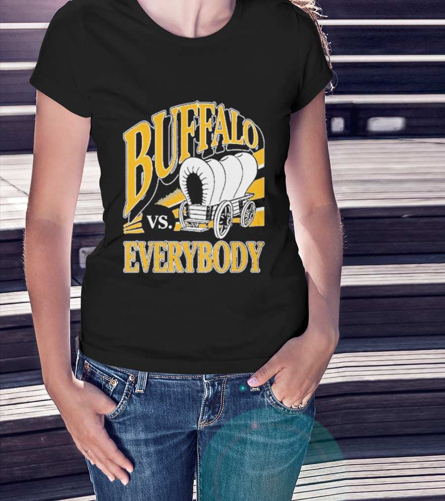 Buffalo Vs. Everybody Spittin' Chiclets Covered Wagon T-Shirt
