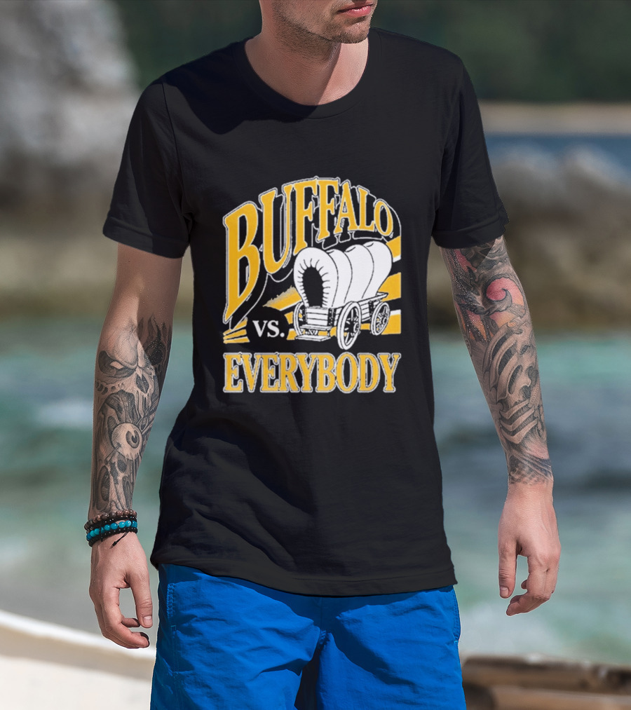 Buffalo Vs. Everybody Spittin' Chiclets Covered Wagon T-Shirt