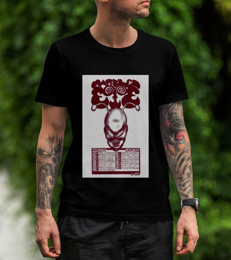 Marbled Eye Europe 2026 Tour Dates Skull T-Shirt