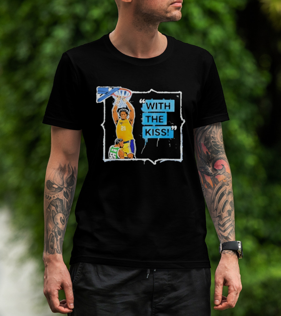 Morez Johnson Jr. 21 Dunking Action With The Kiss T-Shirt