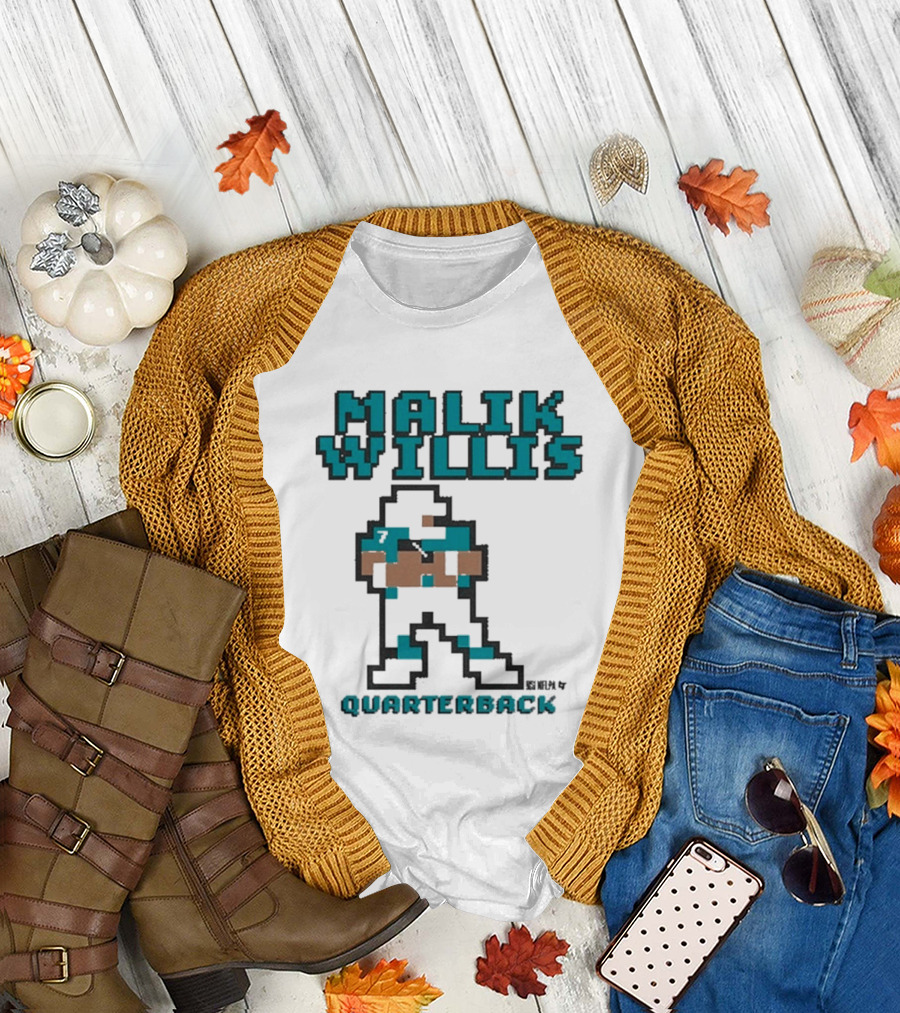 Malik Willis Retro Pixel Quarterback Miami Baller T-Shirt