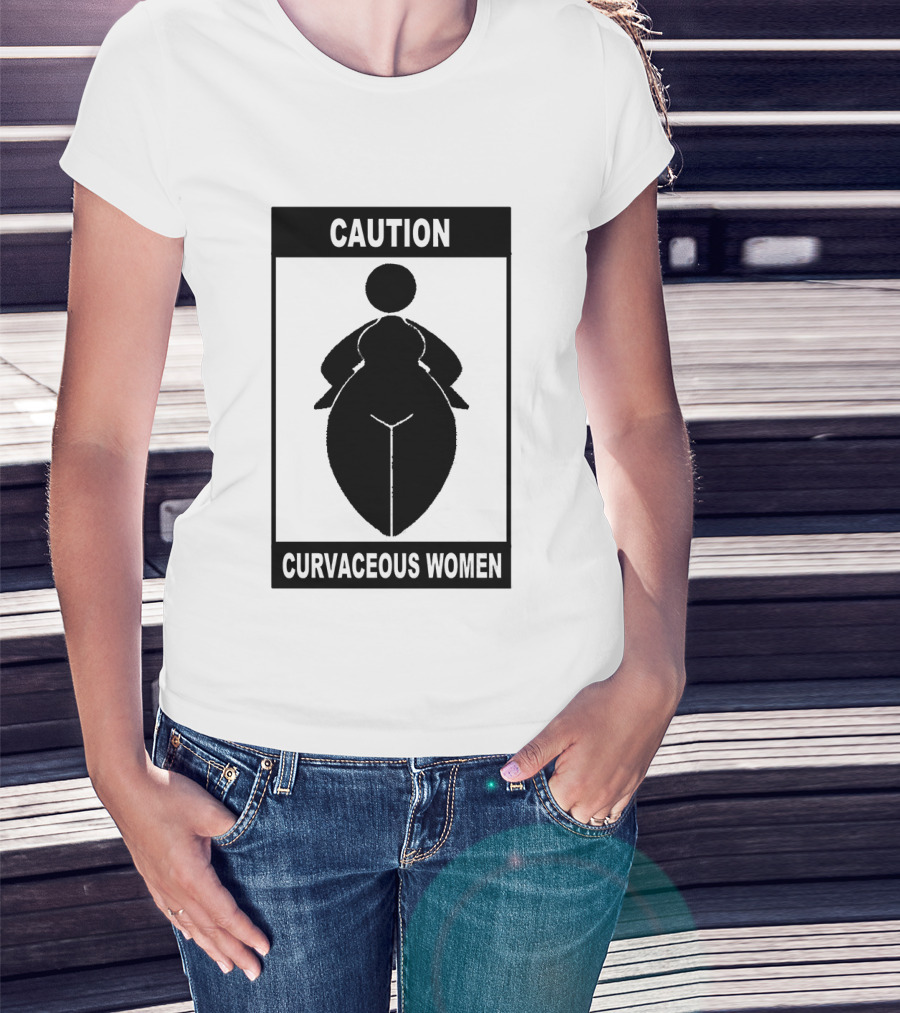 Caution Curvaceous Women Silhouette Warning T-Shirt