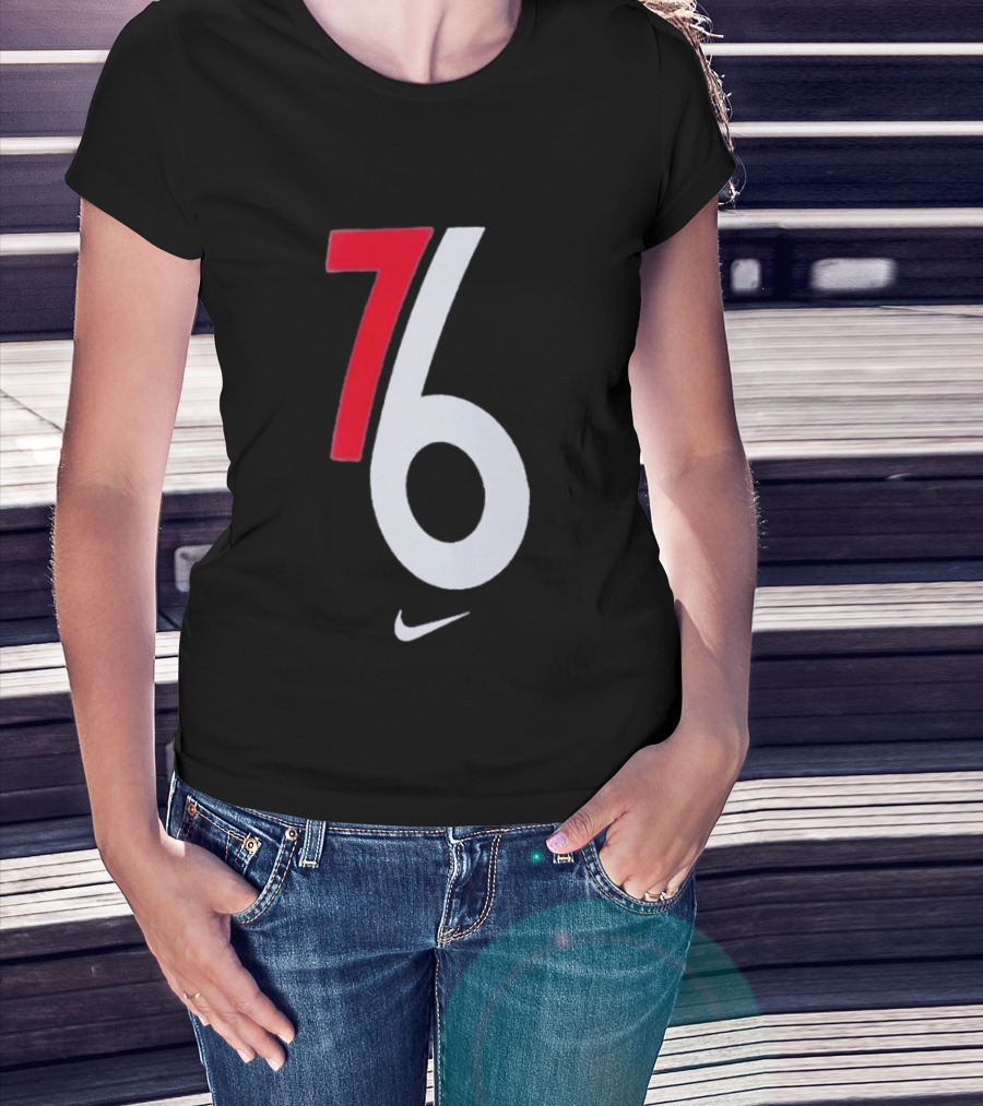 Philadelphia 76ers Nike 2025 2026 NBA City Edition 76 White Red T-Shirt