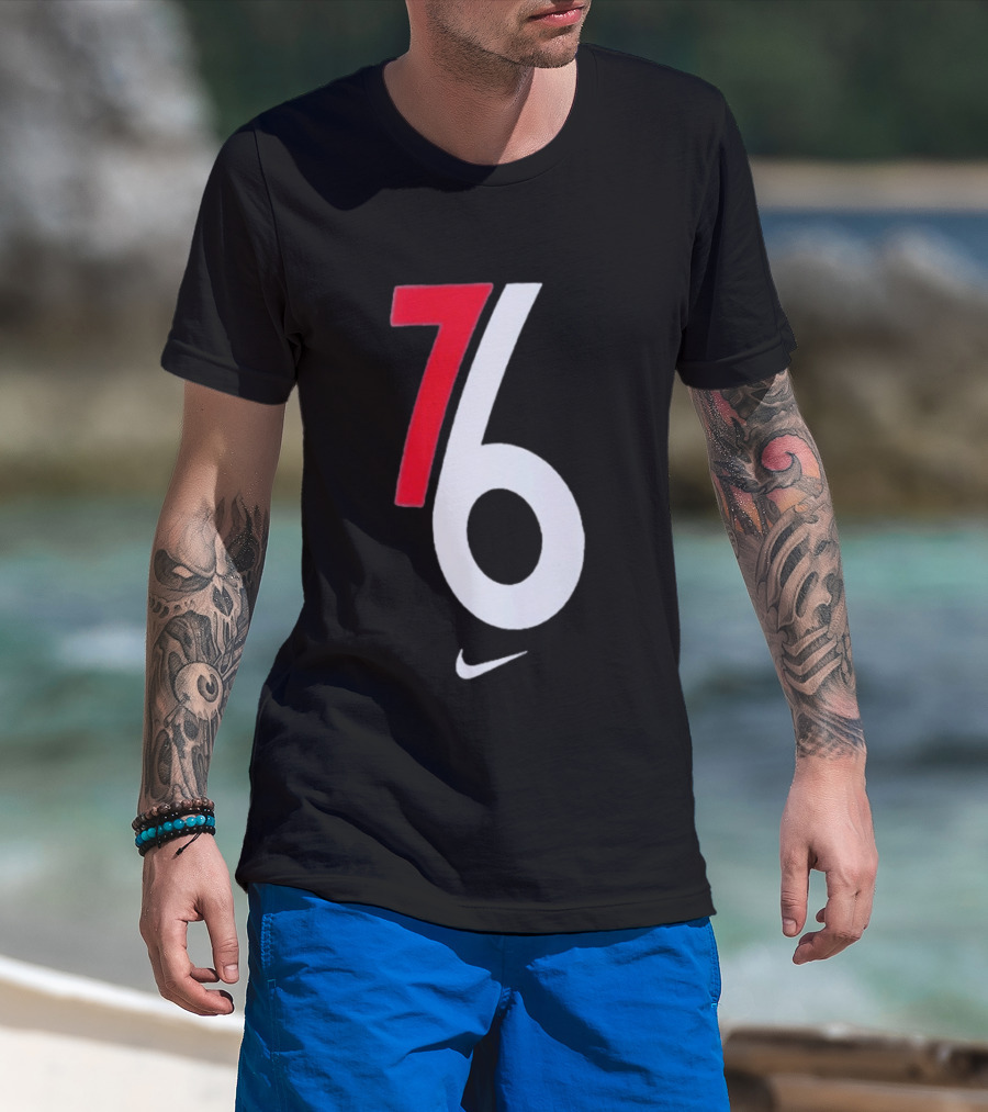 Philadelphia 76ers Nike 2025 2026 NBA City Edition 76 White Red T-Shirt
