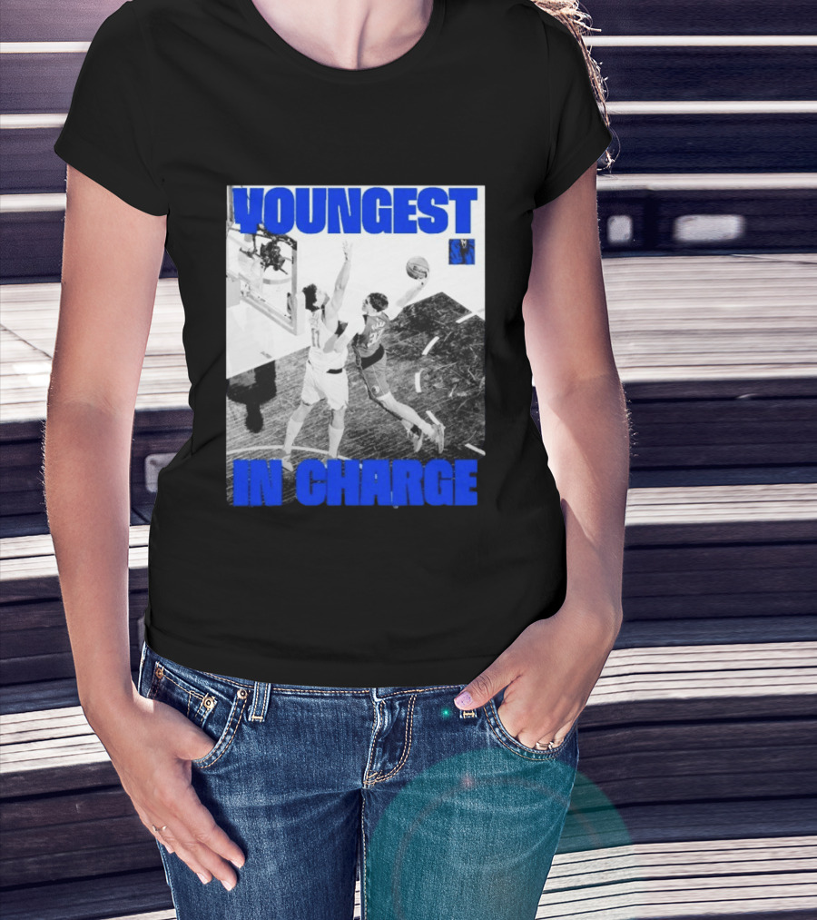 Youngest In Charge Cooper Flagg Dallas Mavericks Dunk T-Shirt