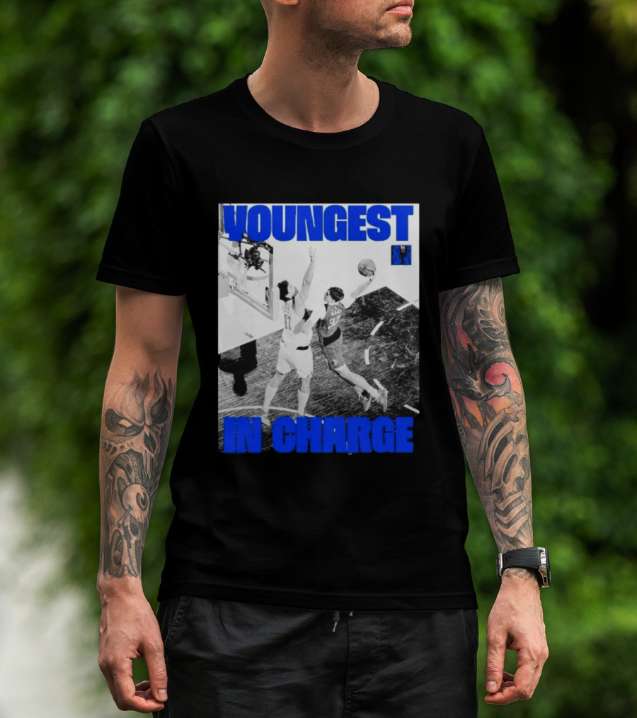 Youngest In Charge Cooper Flagg Dallas Mavericks Dunk T-Shirt