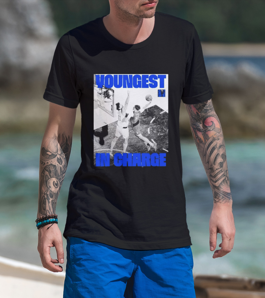 Youngest In Charge Cooper Flagg Dallas Mavericks Dunk T-Shirt