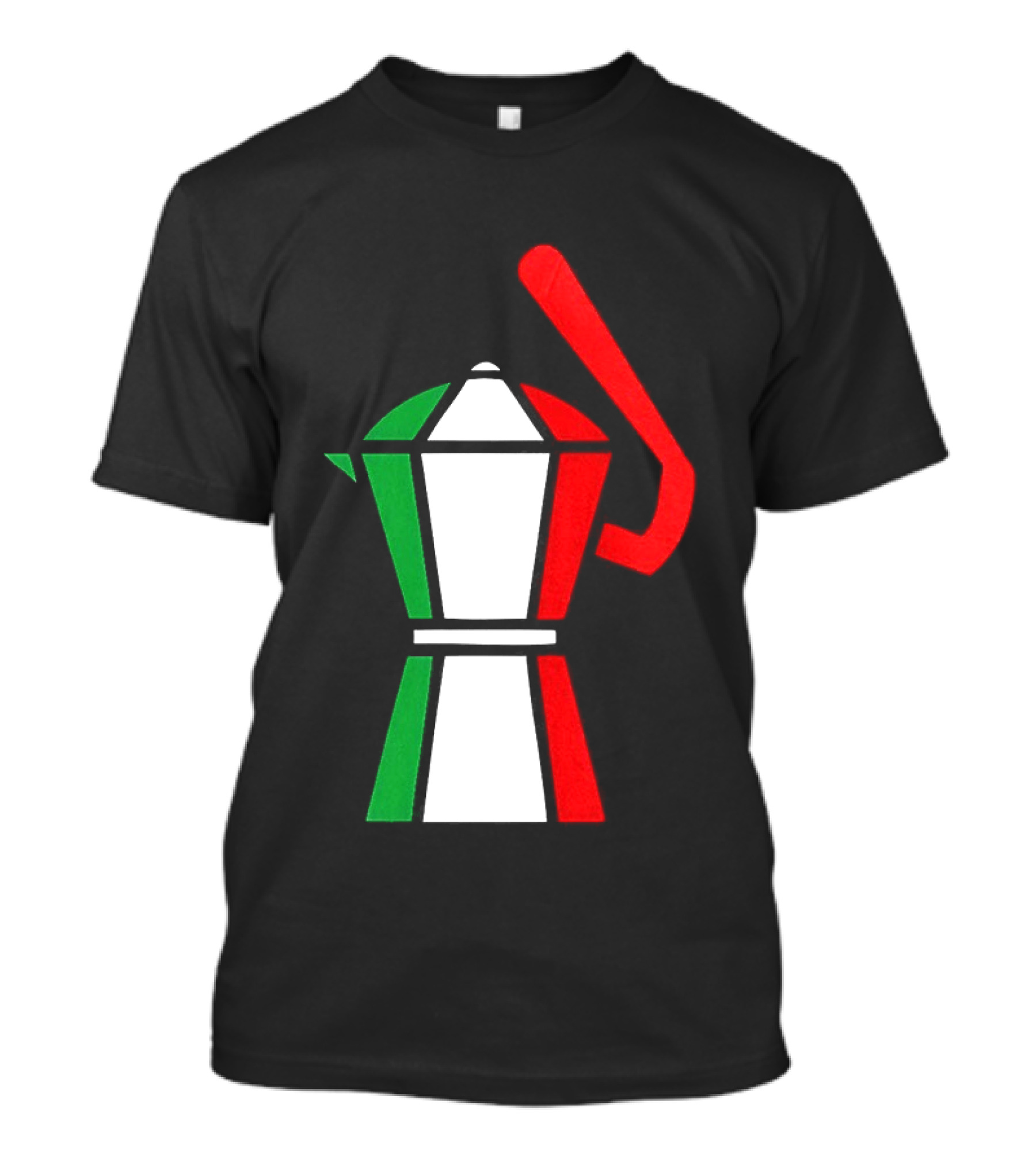 Italy Coffee Pot Italian Flag Colors White T-Shirt