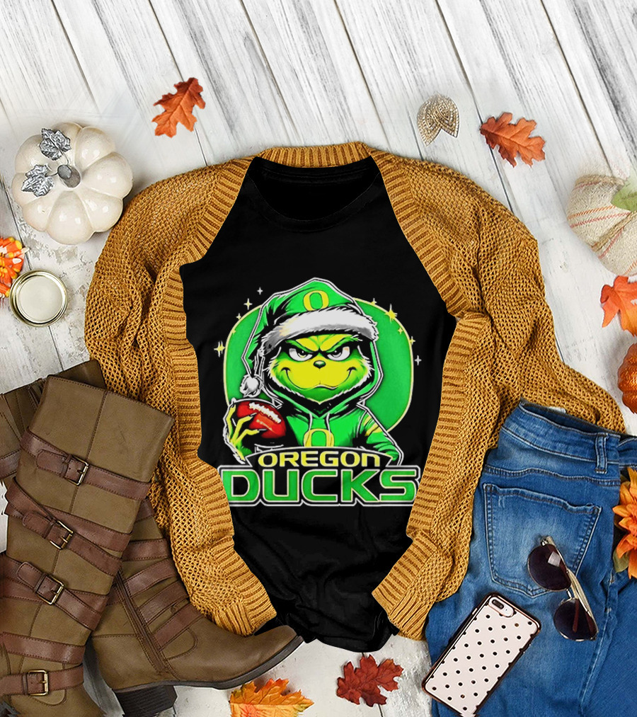 Santa Grinch Oregon Ducks Christmas 2025 T-Shirt