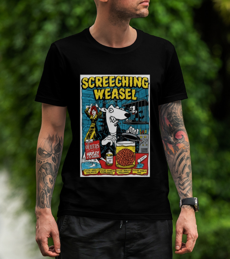 Screeching Weasel Show March 19 2026 District Music Hall With The Queers And Hayley And The Crushers T-Shirt