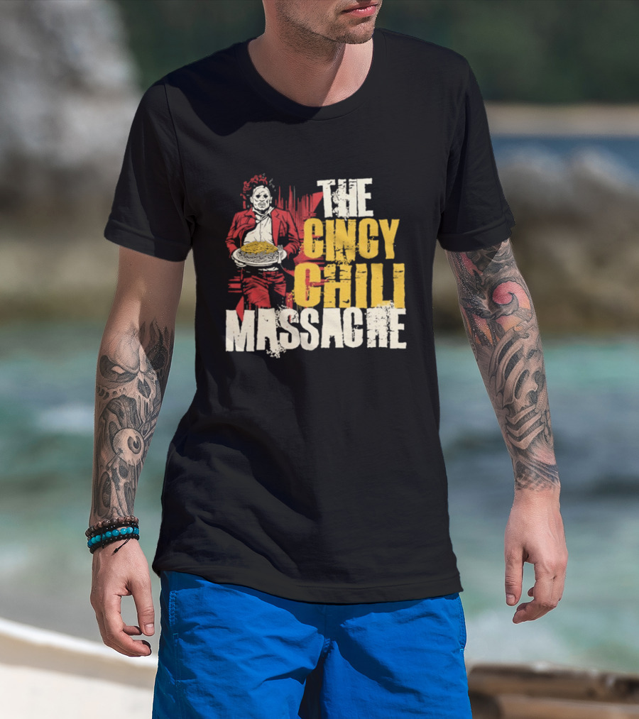 The Cincy Chili Massacre Horror Theme Cincinnati Food T-Shirt