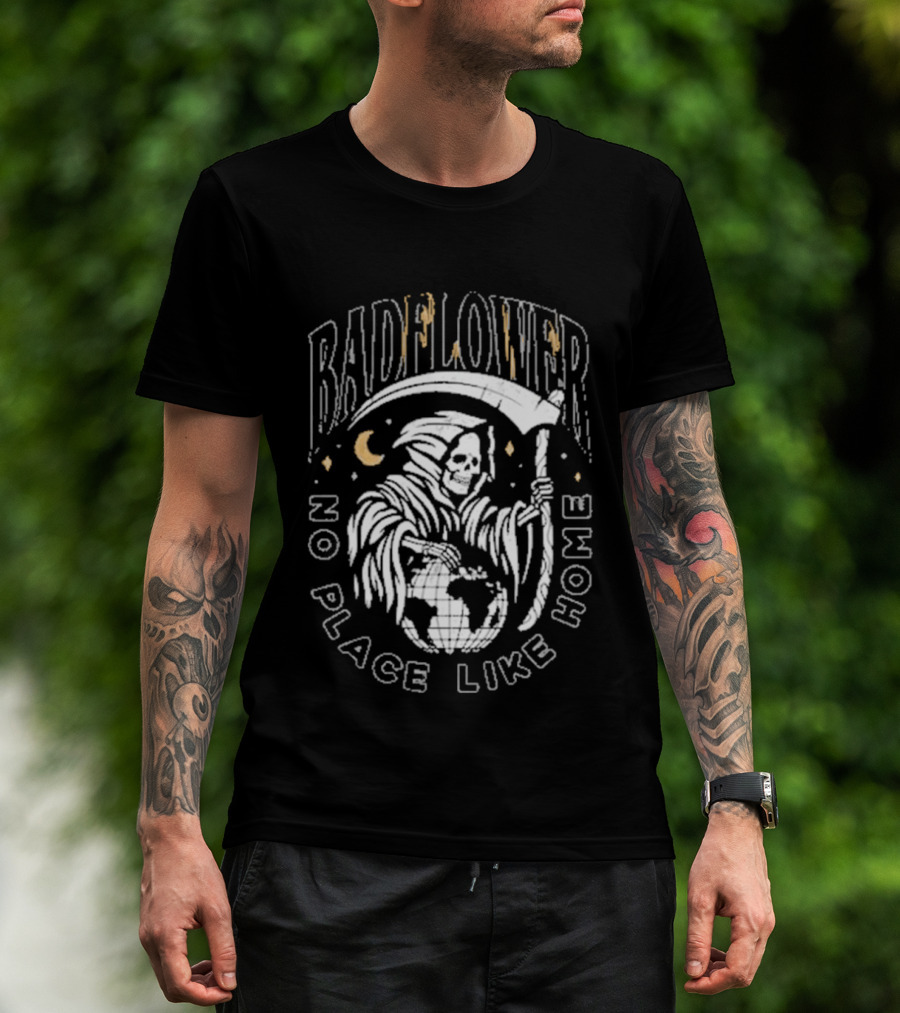 Badflower No Place Like Home Reaper Moon Scythe Earth T-Shirt