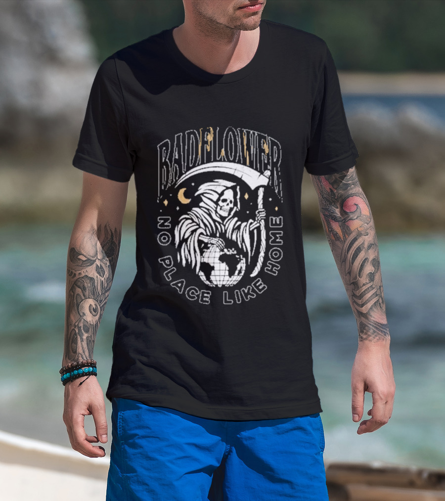 Badflower No Place Like Home Reaper Moon Scythe Earth T-Shirt