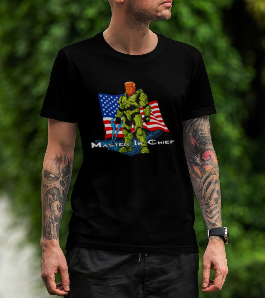 Donald Trump Master In Chief American Flag Spartan Suit T-Shirt