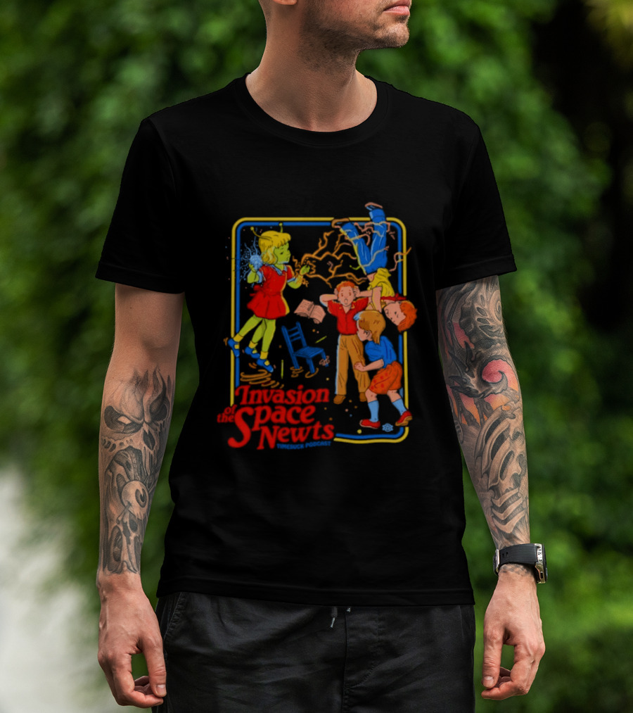 Invasion Of The Space Newts Retro Sci Fi Kids Adventure T-Shirt
