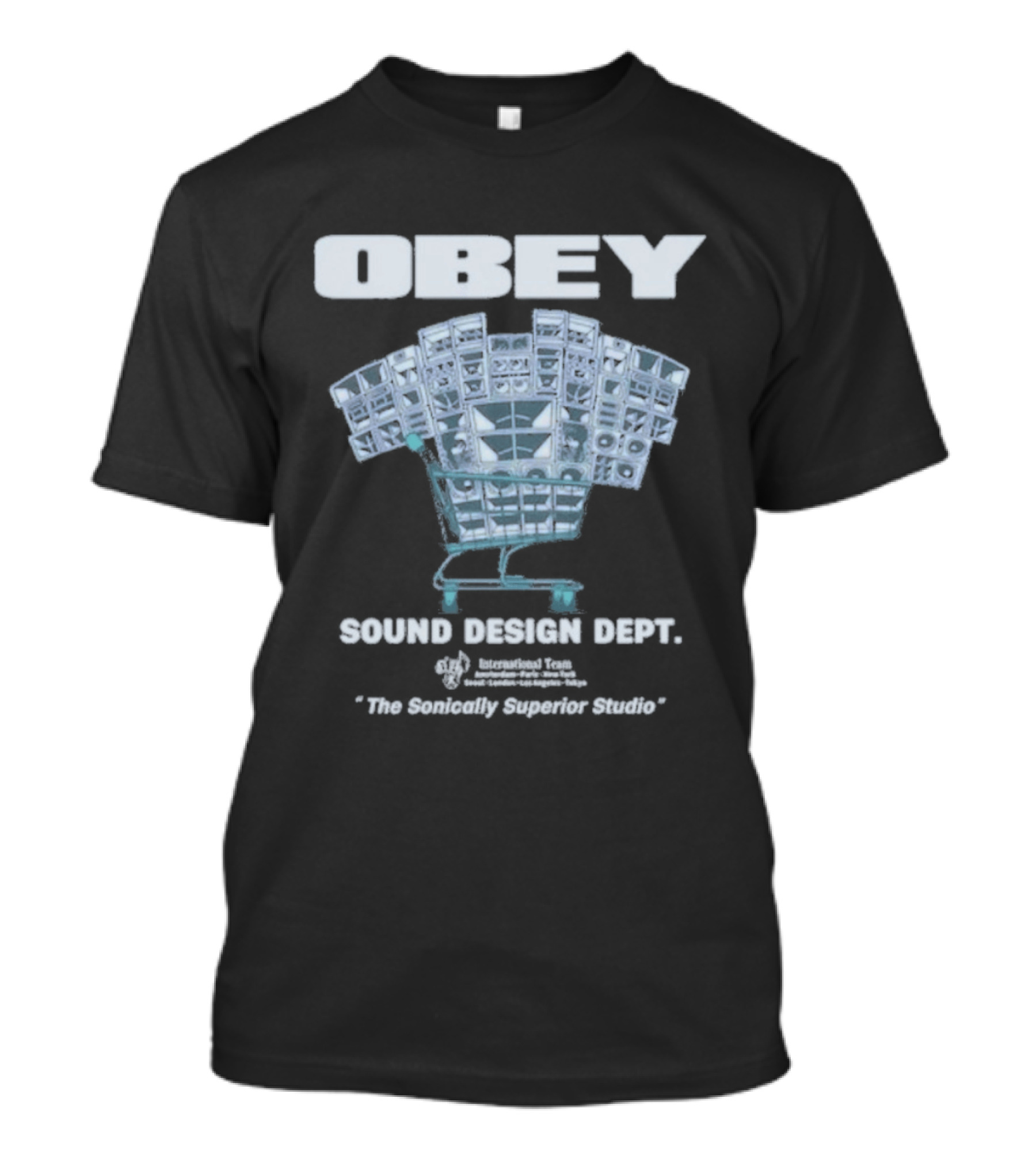 Obey Sound Waves Department Music Shopping Cart Revolution T-Shirt