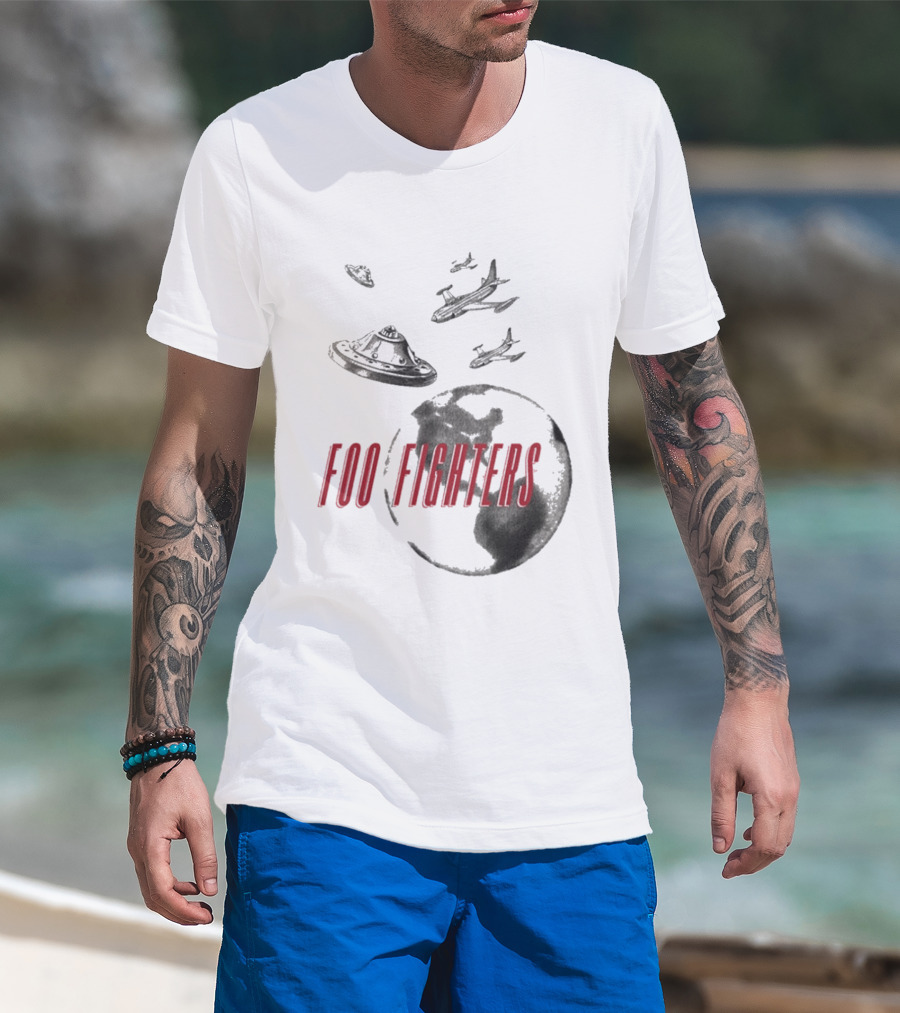 Foo Fighters UFO Earth And Aircraft Encounter T-Shirt
