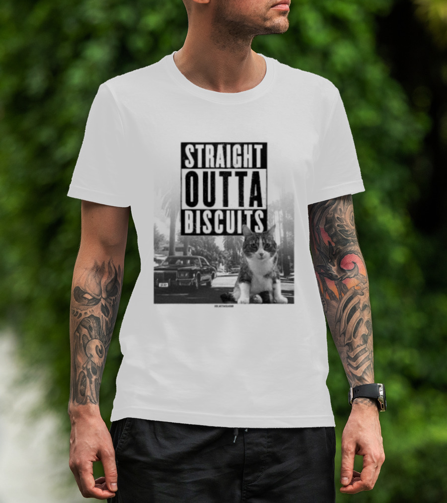 Straight Outta Biscuits Dr. Matt McGlasson Cat Humor T-Shirt