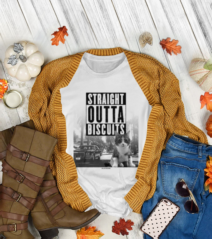 Straight Outta Biscuits Dr. Matt McGlasson Cat Humor T-Shirt