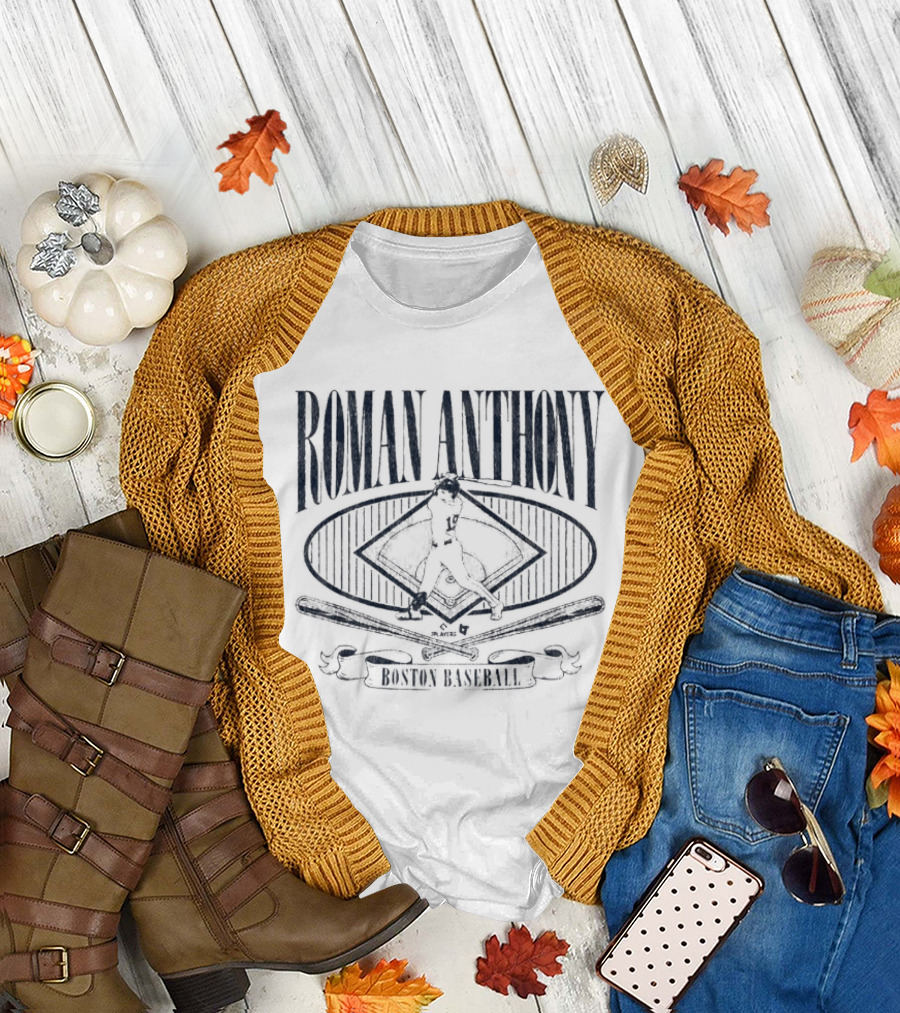 Roman Anthony Diamond Standouts Baseball Crossed Bats Oval T-Shirt