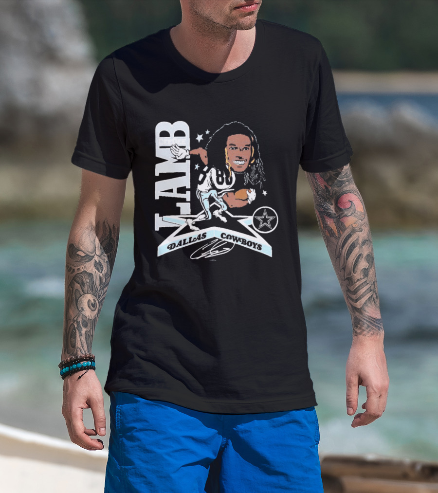 CeeDee Lamb Dallas Cowboys Star Caricature T-Shirt