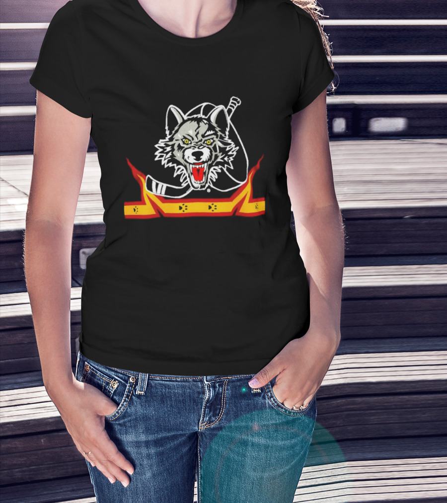 Chicago Wolves 2002 Throwback Hockey Wolfhead T-Shirt