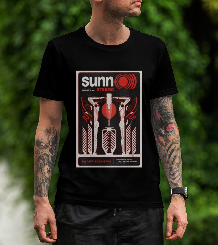 Sunn O))) 24 Apr 2026 8PM Seattle Showbox SoDo With Special Guest Stebmo T-Shirt