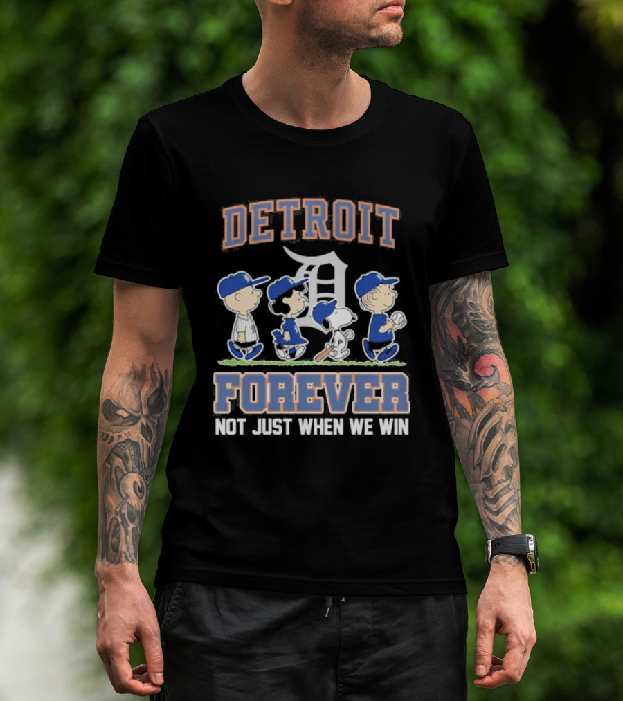 Detroit Peanuts Characters Forever Not Just When We Win T-Shirt