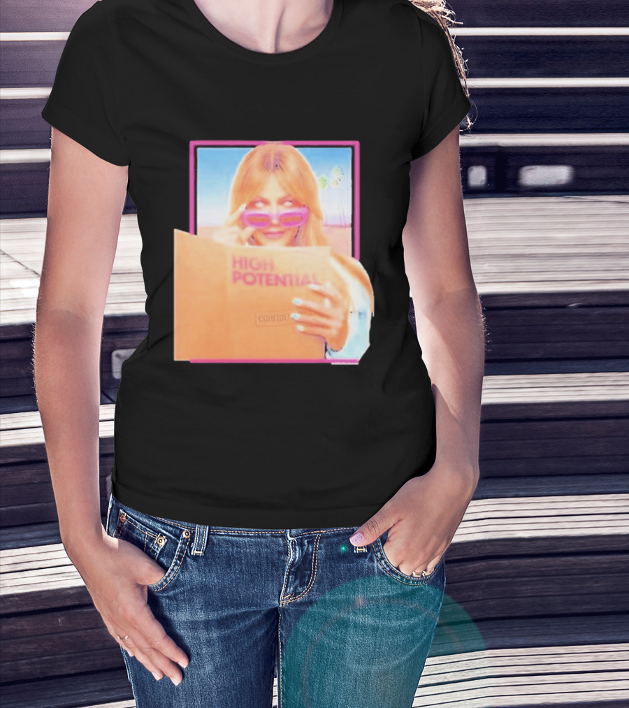 High Potential Confident Woman In Sunglasses Reading Document T-Shirt
