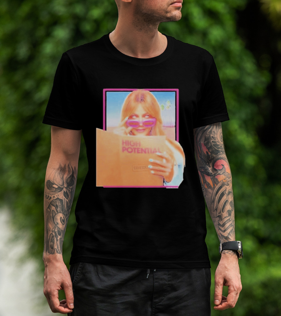 High Potential Confident Woman In Sunglasses Reading Document T-Shirt