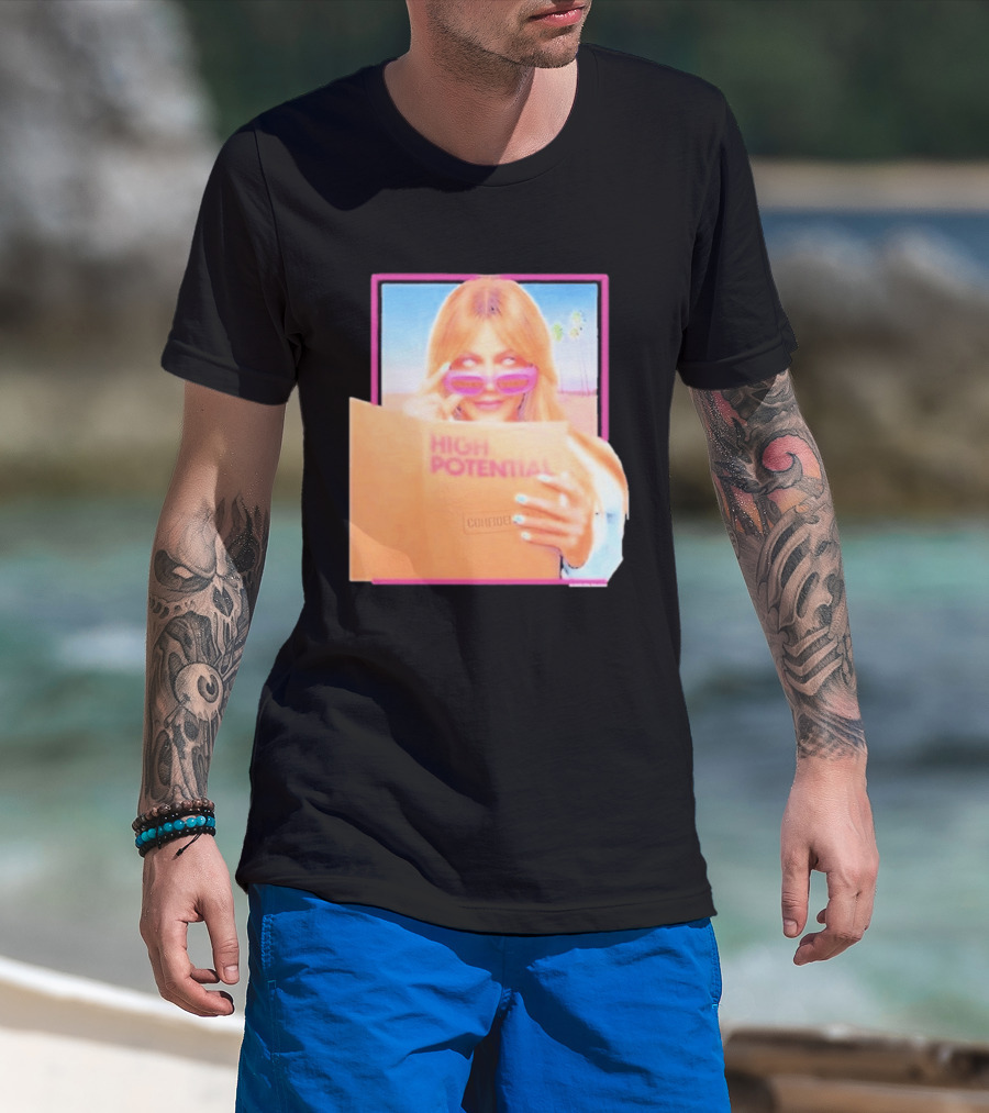 High Potential Confident Woman In Sunglasses Reading Document T-Shirt