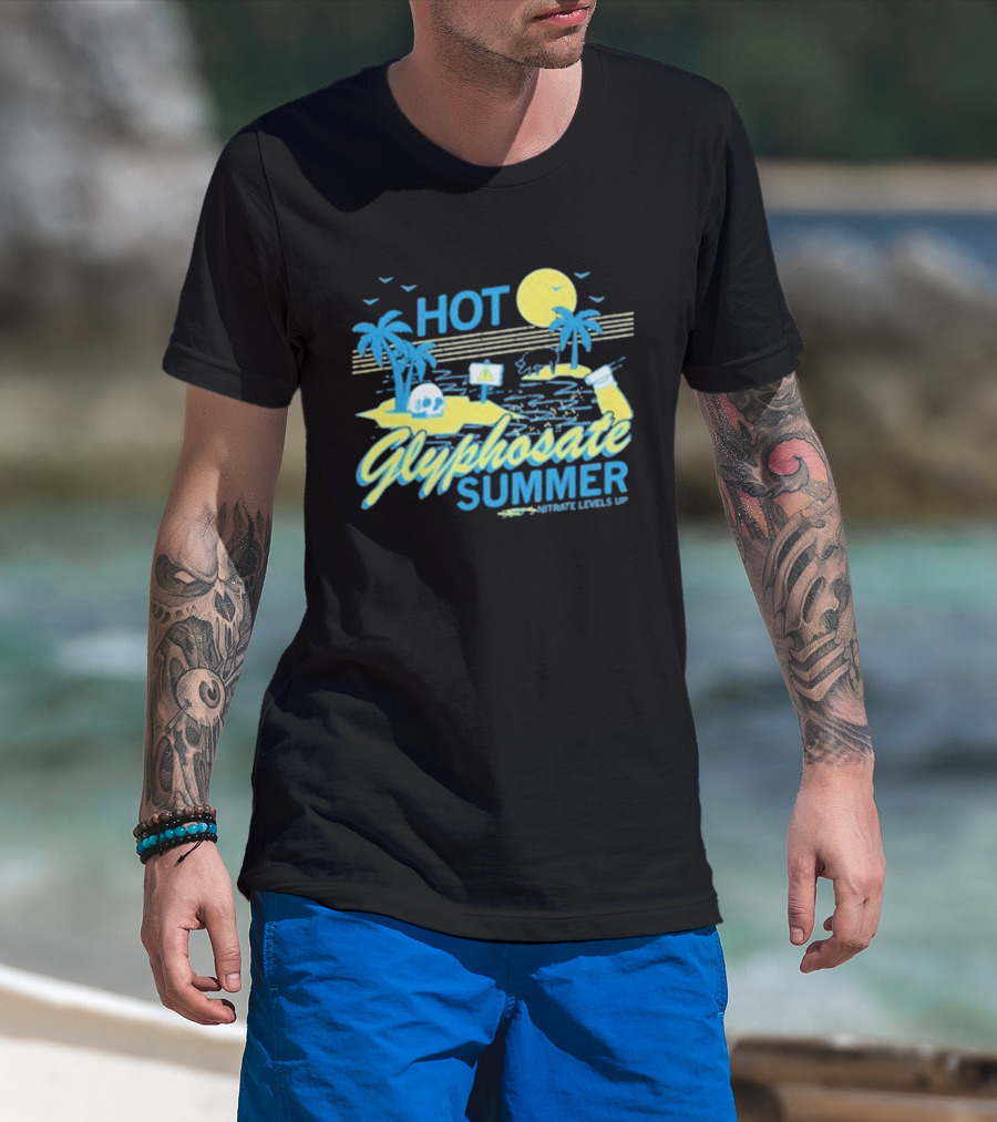 HOT Glyphosate Summer Saturate Levels Up Tropical Island Vibes T-Shirt