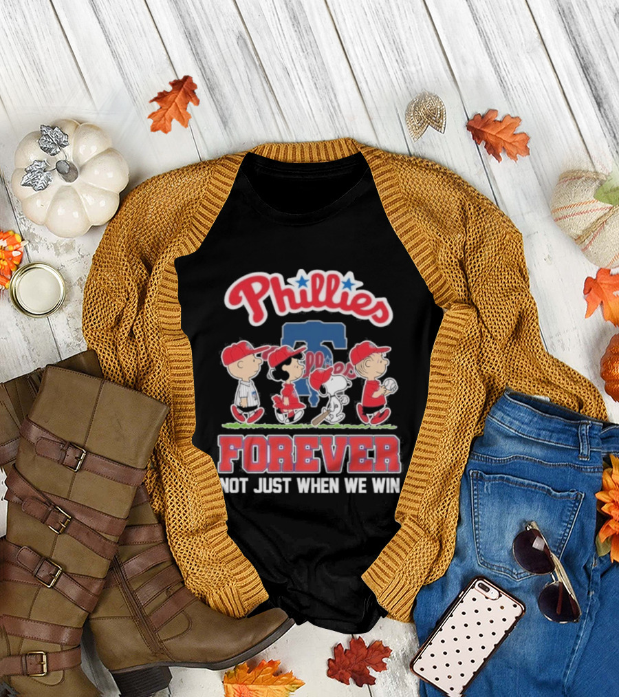 Philadelphia Phillies Peanuts Collaboration Abbey Road Forever Not Just When We Win T-Shirt