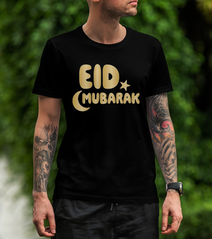 Eid Mubarak Crescent Moon And Star T-Shirt