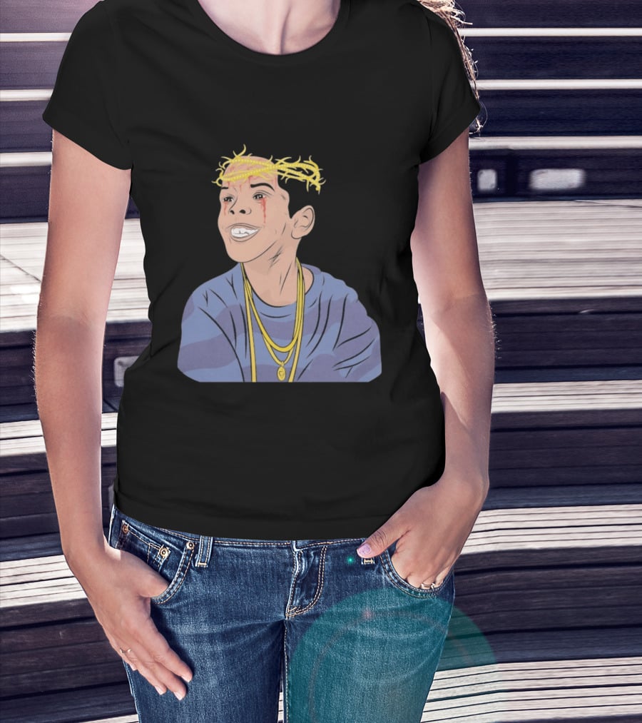 Flygod 10 Year Anniversary Unique Graphic With Golden Crown And Tearful Smile T-Shirt