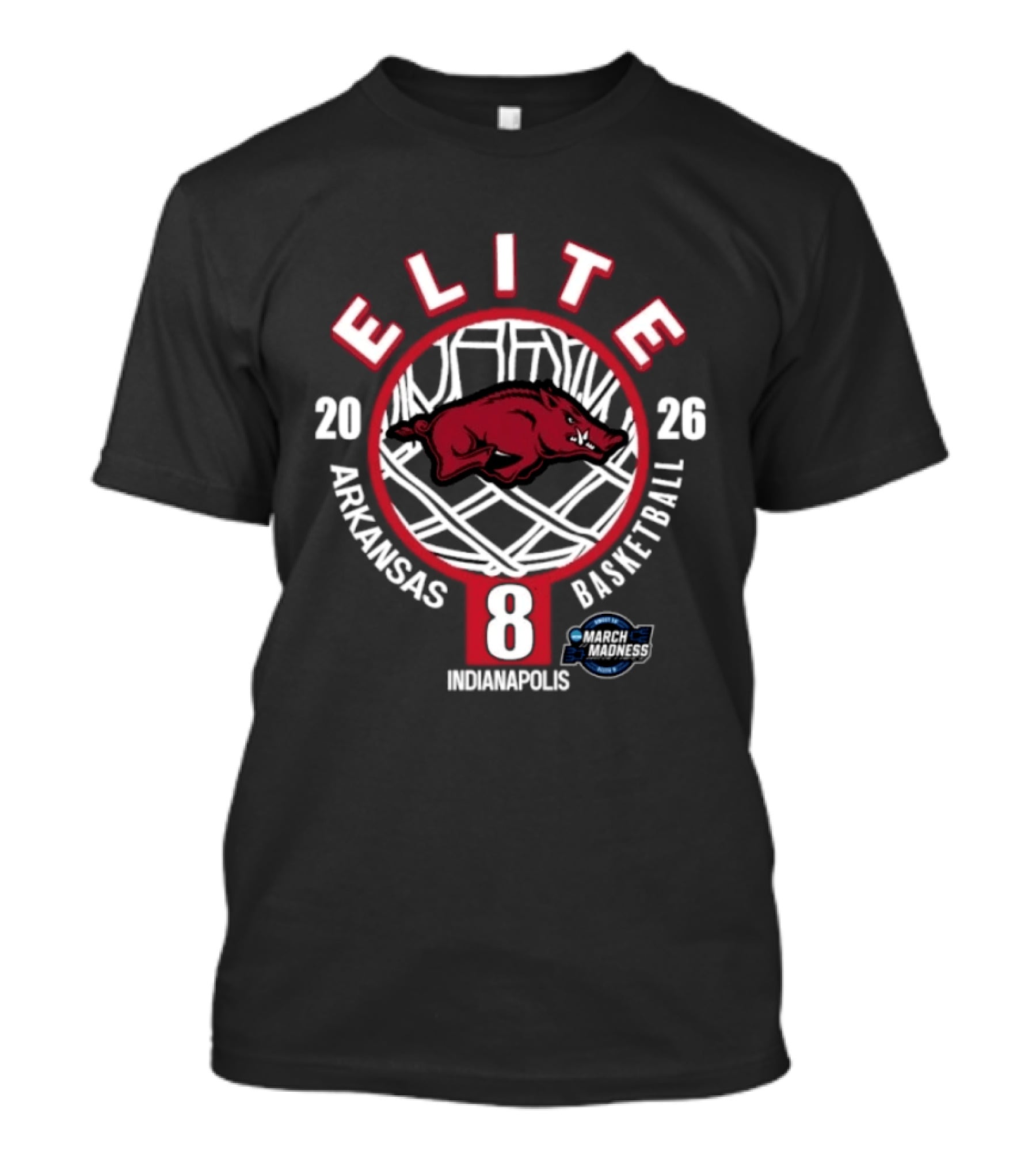 Arkansas Razorbacks Elite Eight 2026 Indianapolis Basketball March Madness T-Shirt