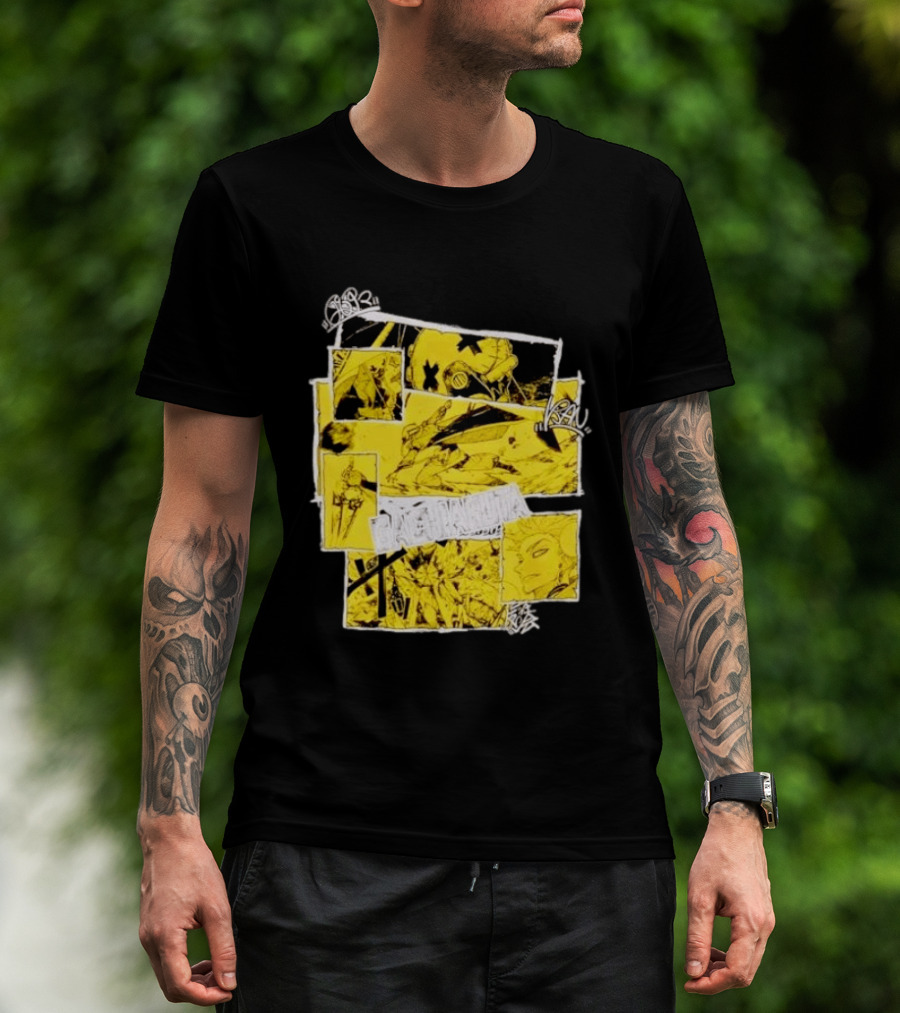 Gachiakuta Enjin Manga Panel Collage Yellow And Black Comic T-Shirt
