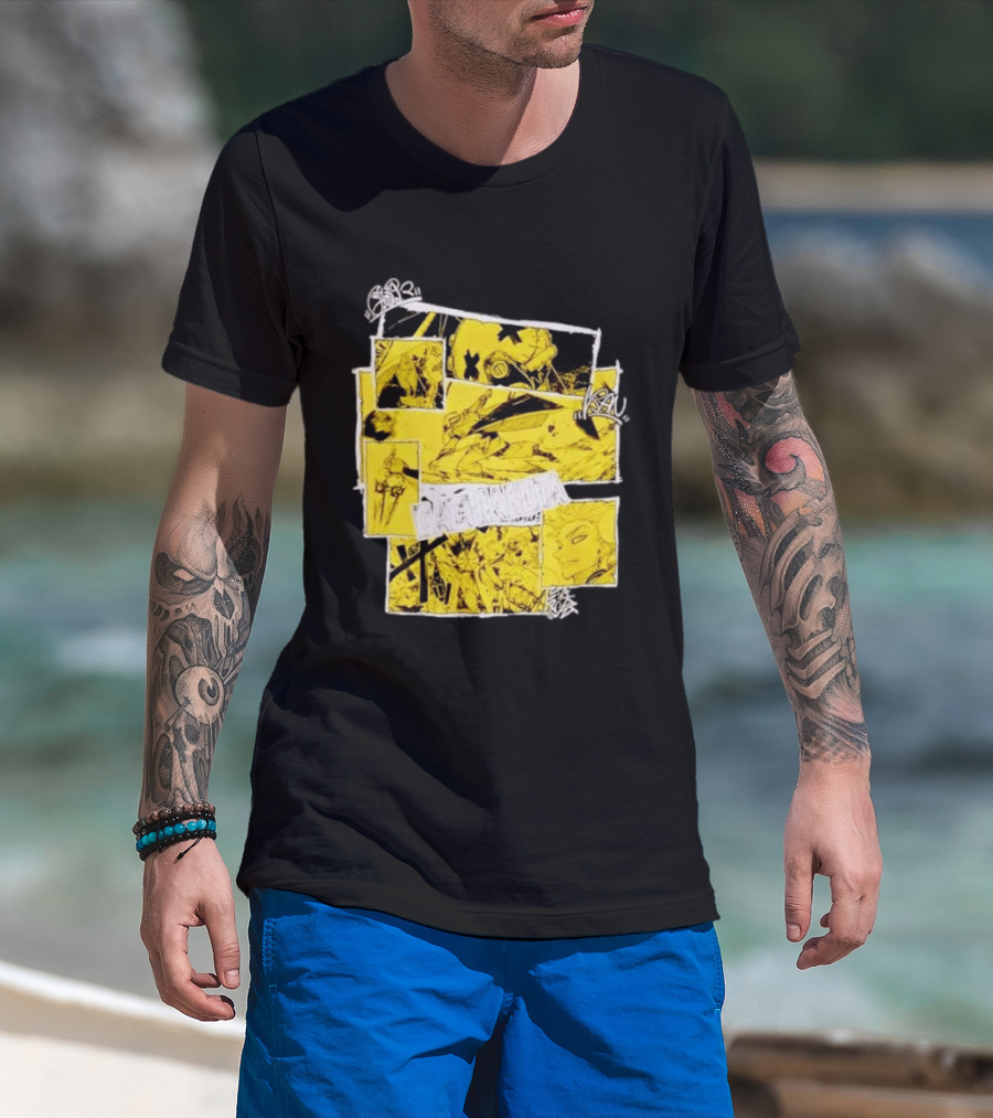 Gachiakuta Enjin Manga Panel Collage Yellow And Black Comic T-Shirt