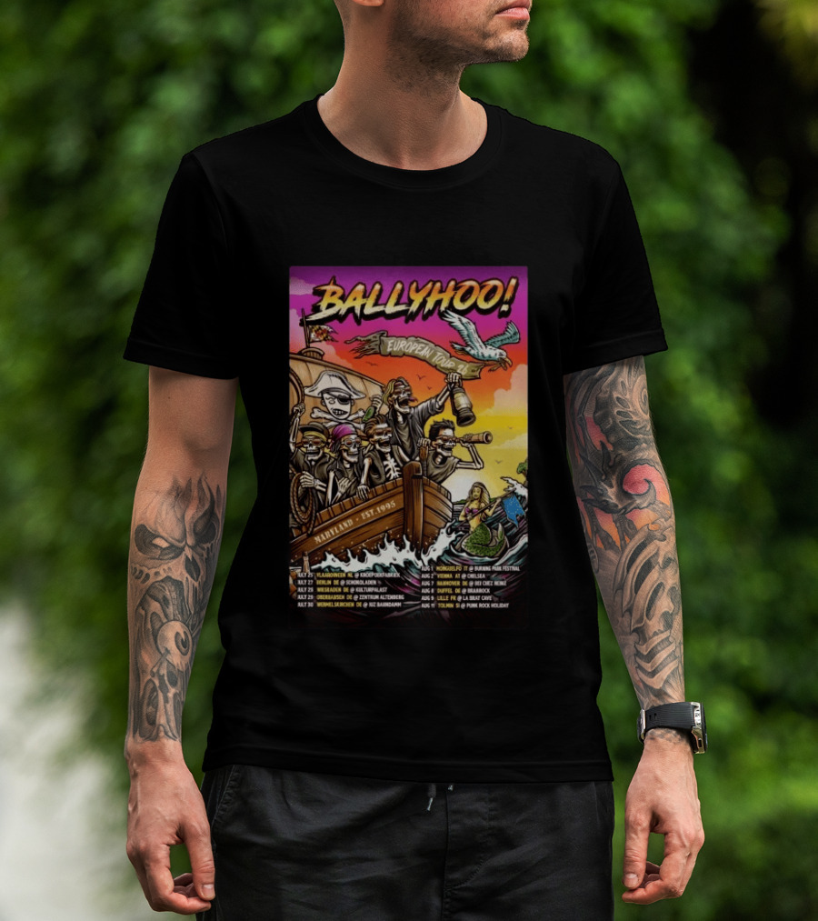 Ballyhoo European Tour 2026 Pirates Maryland Est 1995 T-Shirt