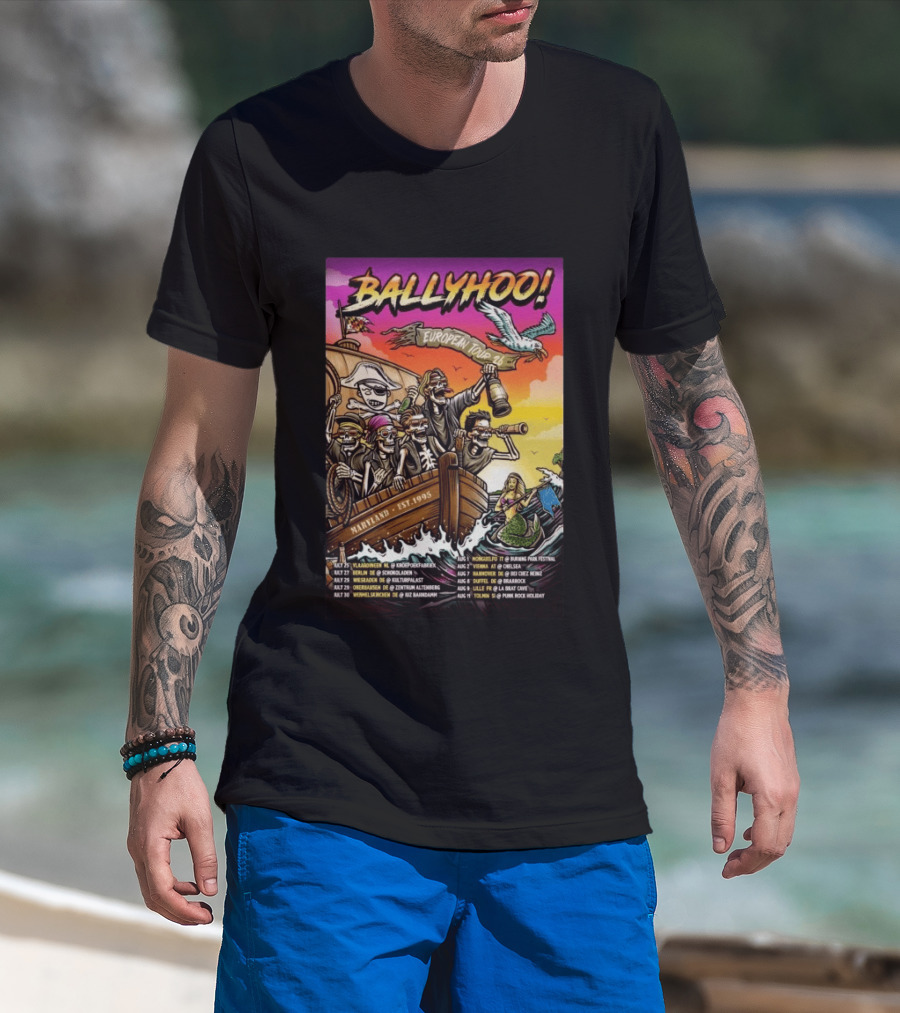 Ballyhoo European Tour 2026 Pirates Maryland Est 1995 T-Shirt