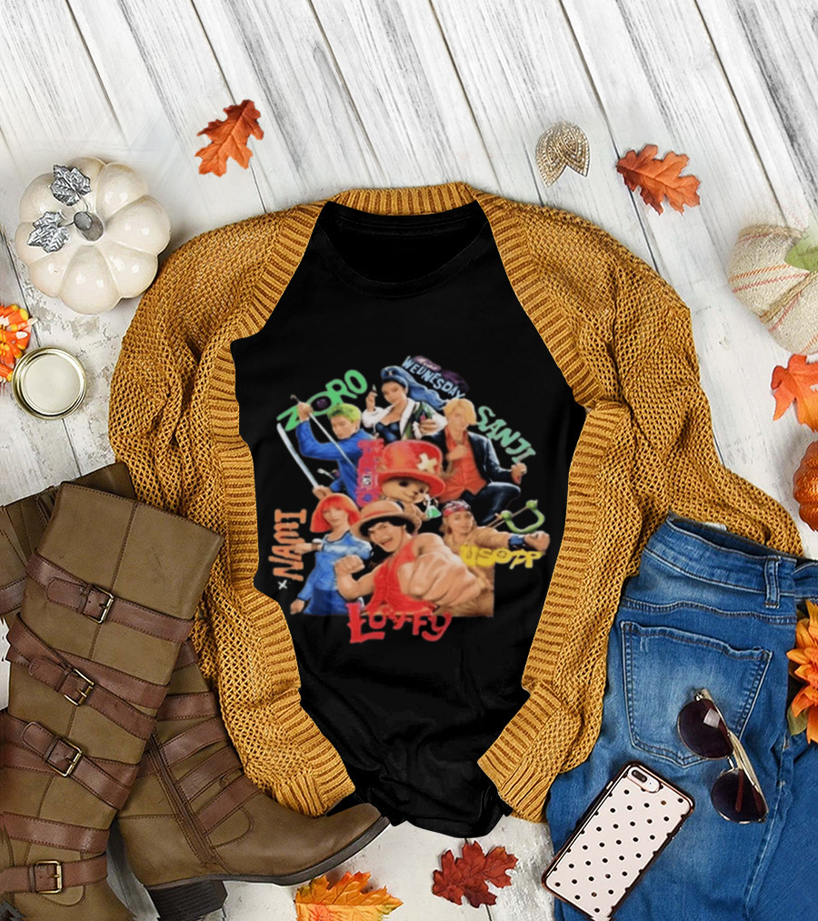 One Piece Live Action Luffy Zoro Sanji Nami Usopp Robin 2026 T-Shirt