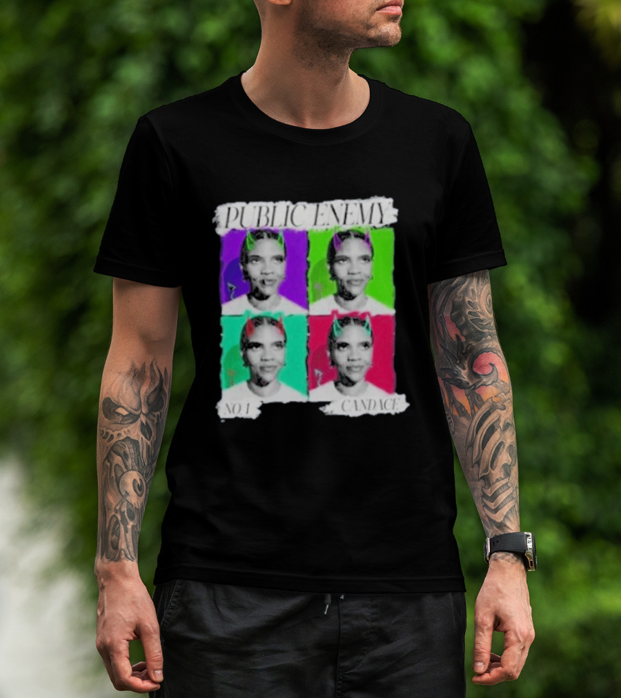 Candace Owens Public Enemy No 1 Pop Art Style Quad T-Shirt