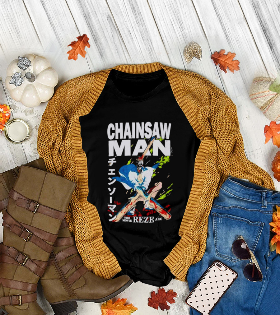 Chainsaw Man Movie Reze Arc Splatter Bold Japanese T-Shirt