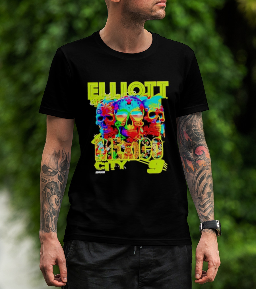 Elliott Mexico City Multicolor Skull T-Shirt