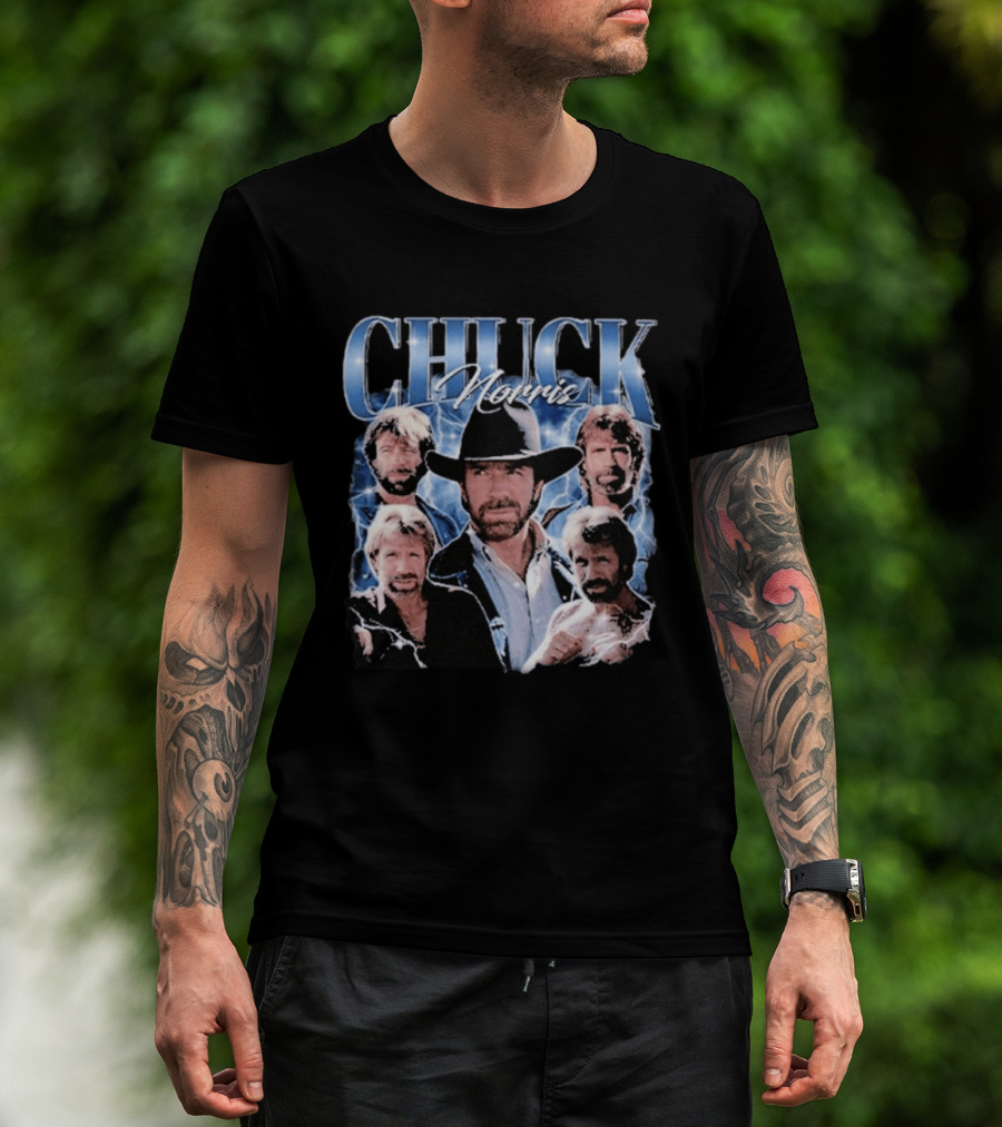CHUCK NORRIS Iconic Cowboy Multiple Images T-Shirt