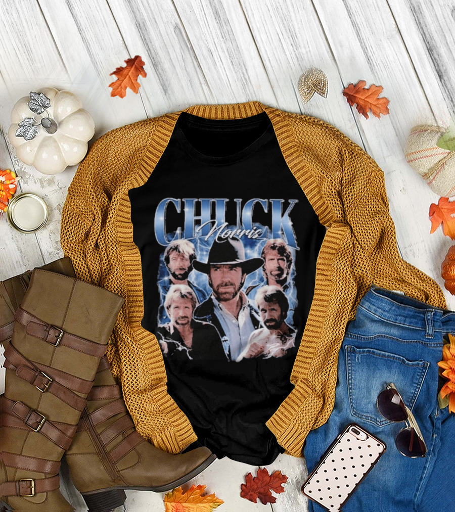CHUCK NORRIS Iconic Cowboy Multiple Images T-Shirt