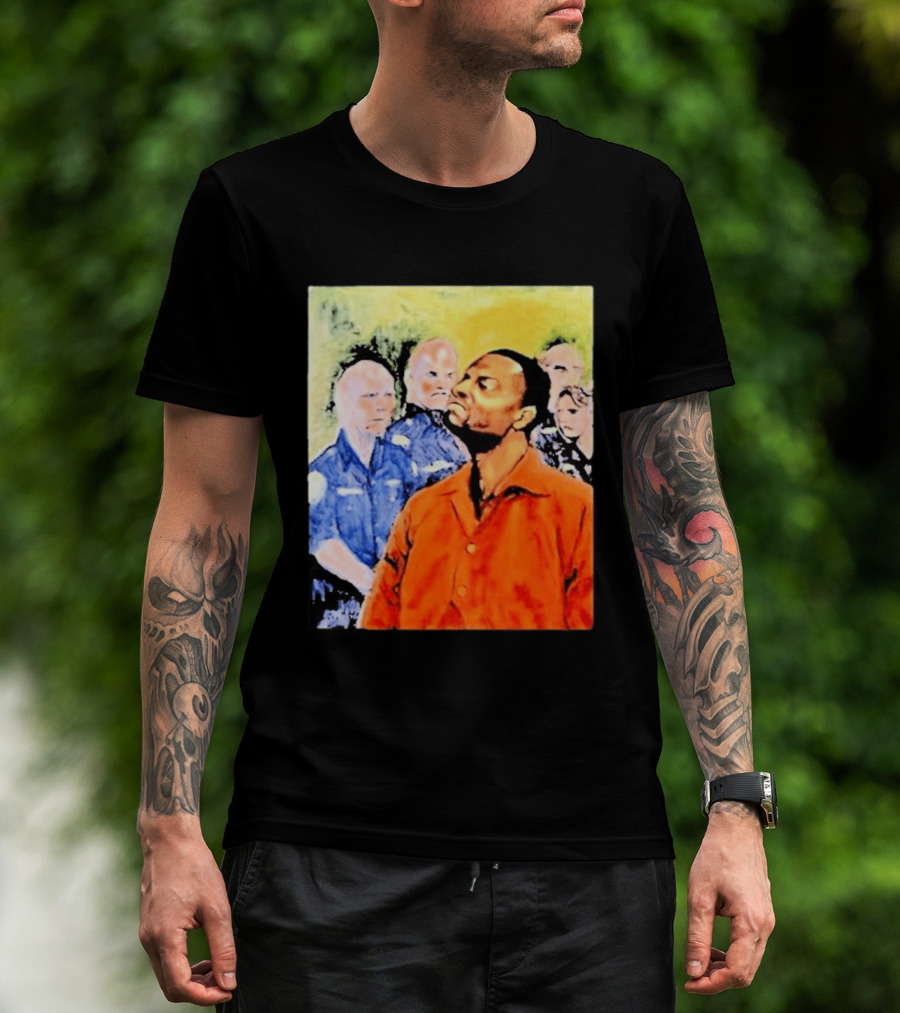 Rodney Hilton Jr Cloutfishing Artwork With Police Officers T-Shirt
