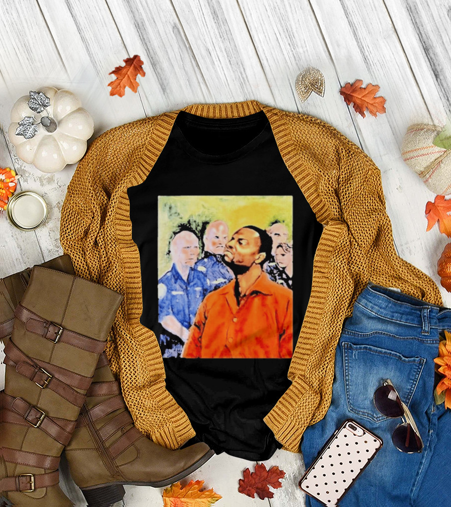 Rodney Hilton Jr Cloutfishing Artwork with Police Officers T-Shirt