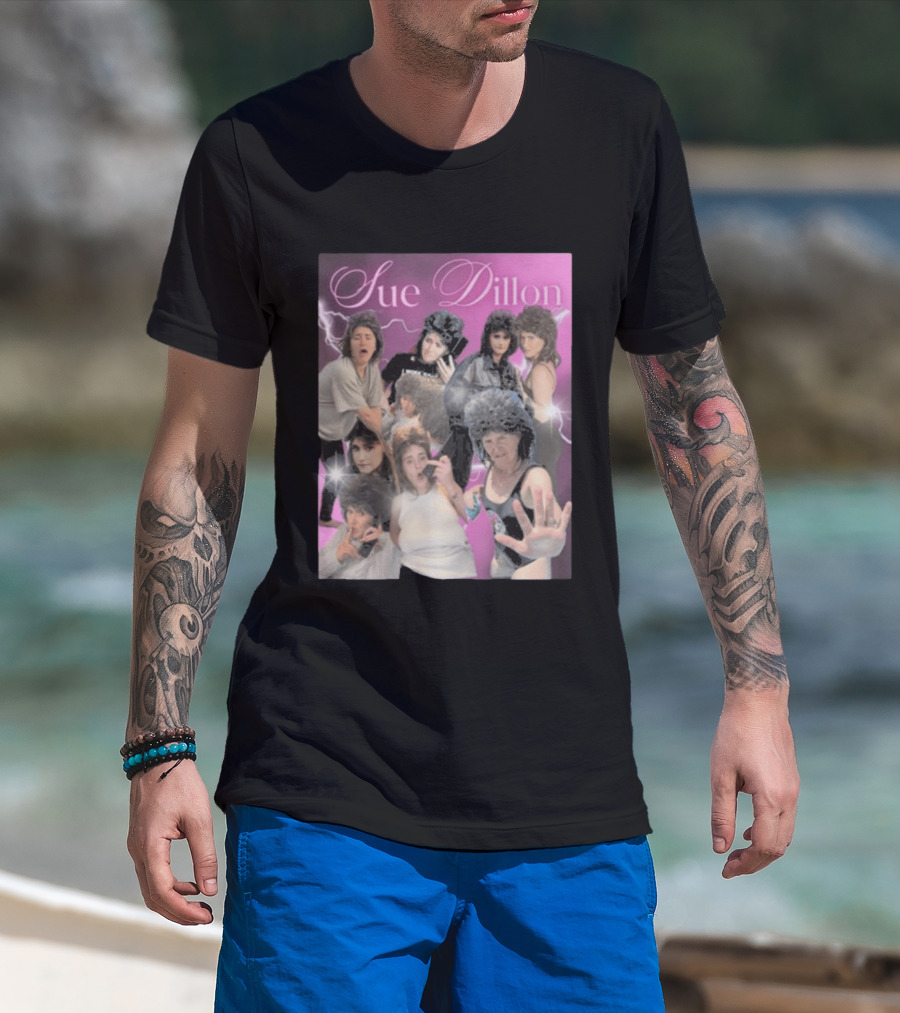 Sue Dillon Collage Vintage Aesthetic 80s Look T-Shirt